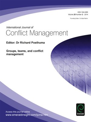cover image of International Journal of Conflict Management, Volume 25, Issue 2